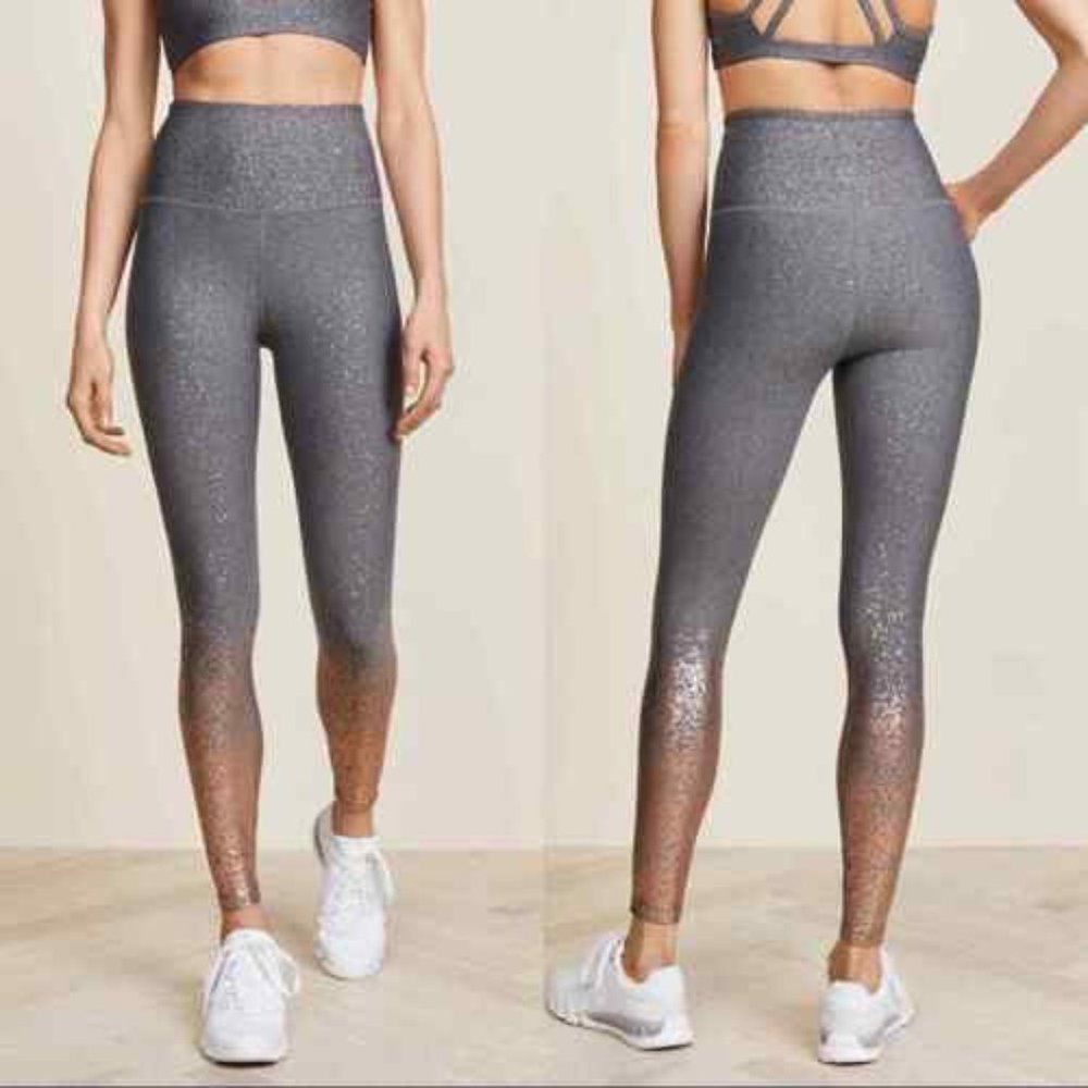 Beyond Yoga Alloy Ombre High Waisted Midi Legging and Crop Top Set